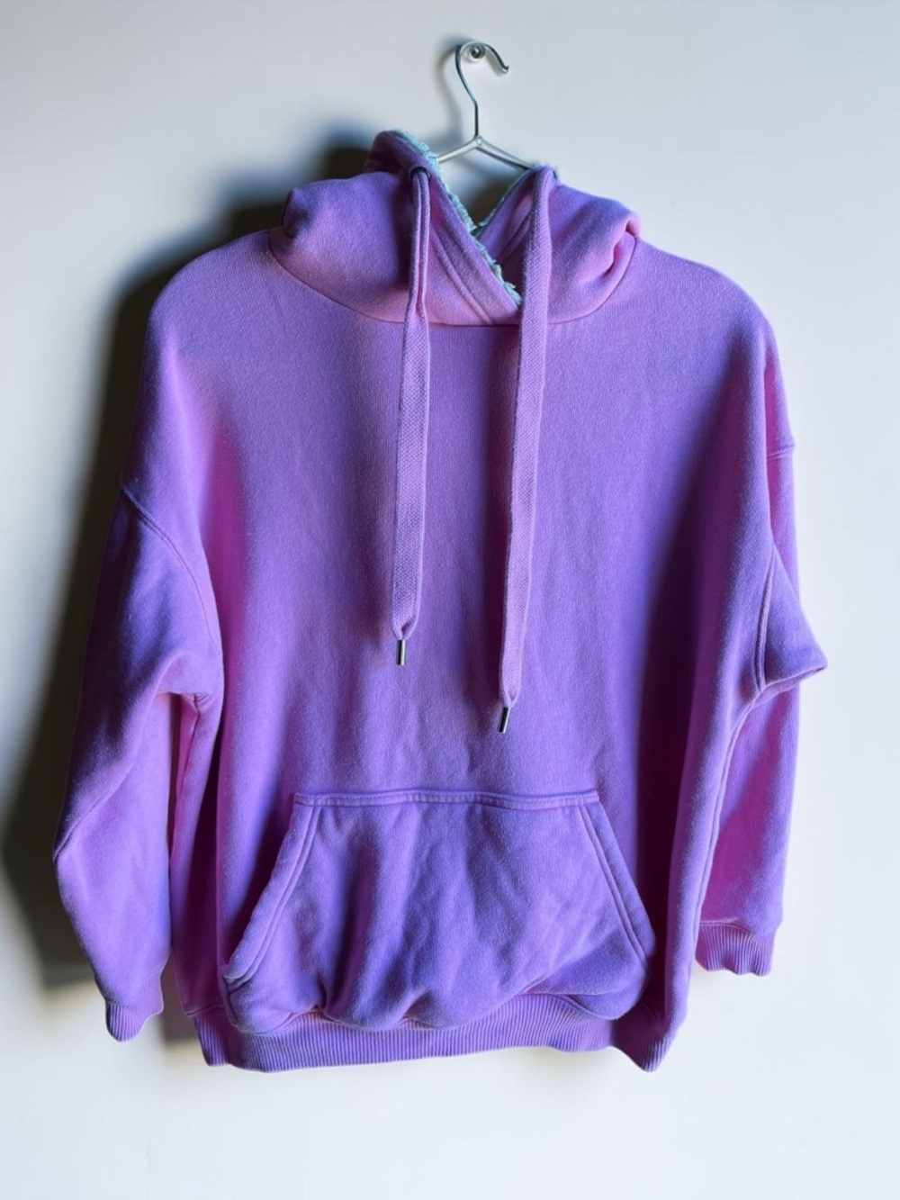 Aerie Pink Pullover Hoodie - Women's  Drawstring with Fur Trim Size XS